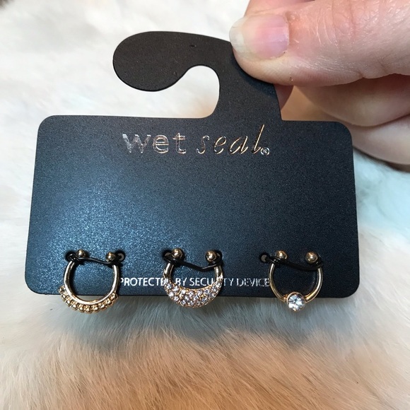 NEW Pave Septum Ring Non-pierced Jewelry Nose Ring 3 Pack - Picture 6 of 6